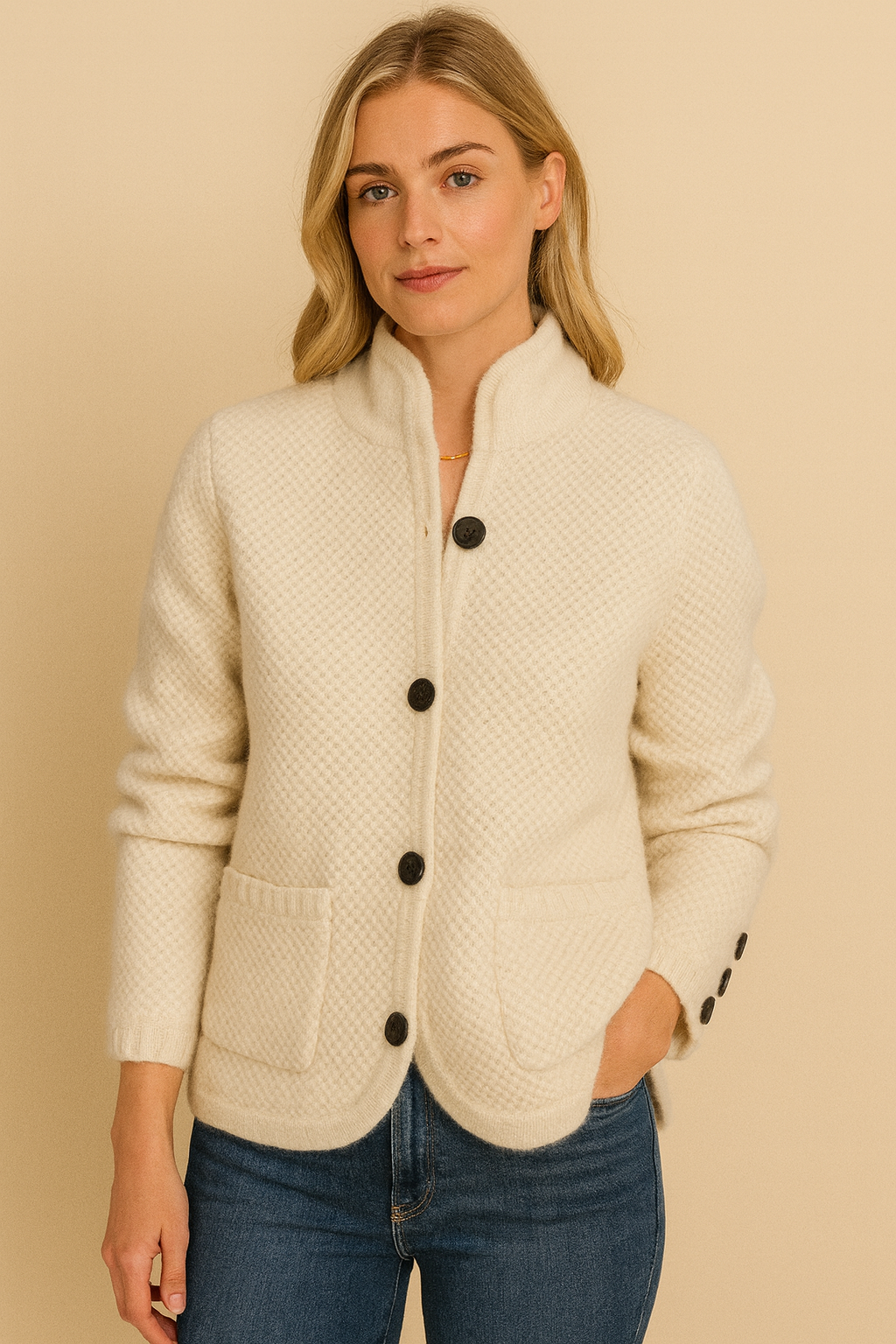 Dames Gebreide Vest met Chinese Kraag Luxe Look - Mode Vibes