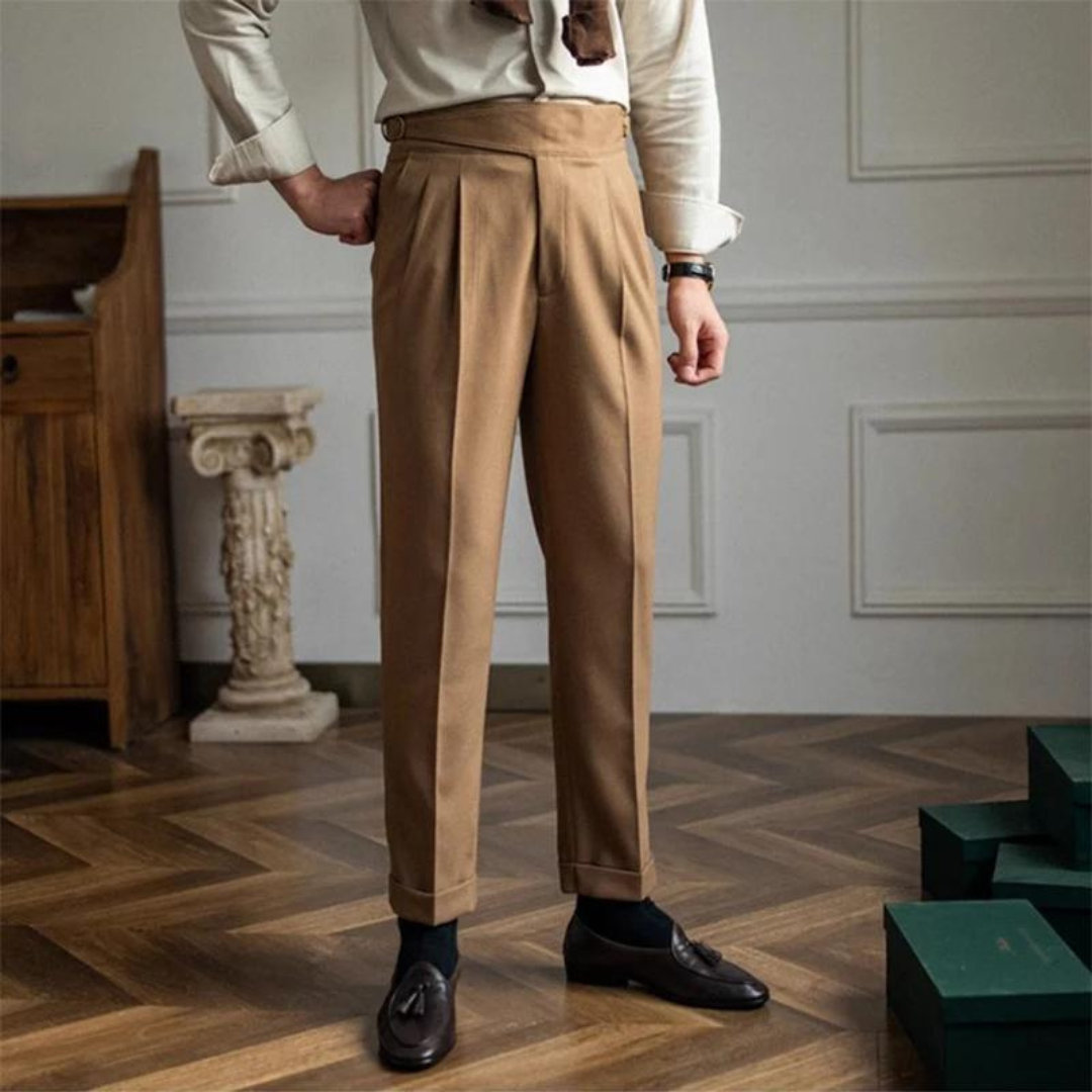 Heren Broek Vintage Plooi Stijl