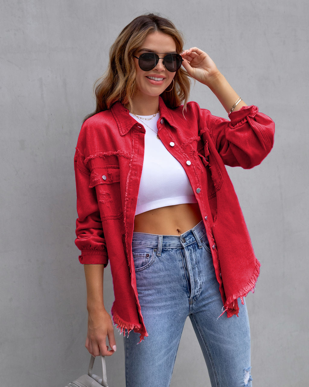 Verscheurd Denim Jasje voor Dames Trendy Vrouwelijk