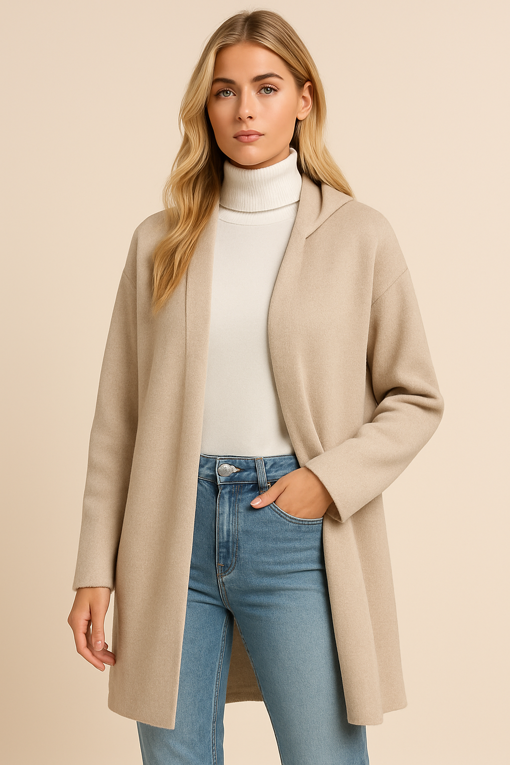 Dames Lange Jas Vest Elegante Stijl - Mode Vibes