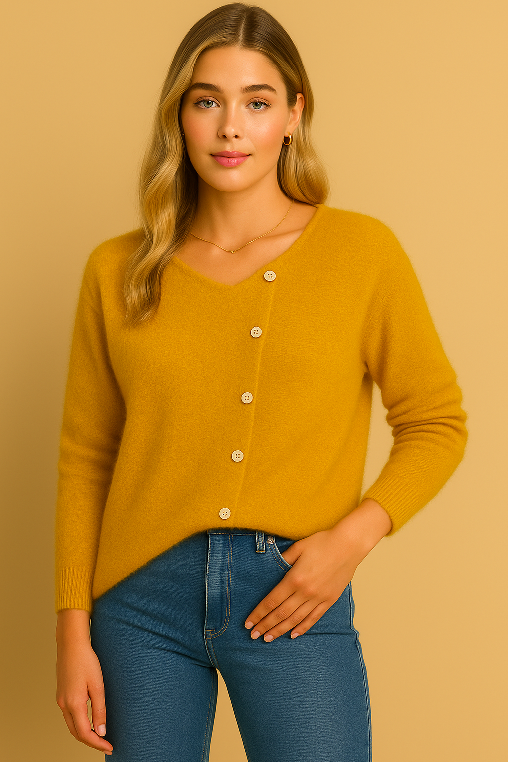 Dames Wollen Vest met Knopen Stijlvol Warm