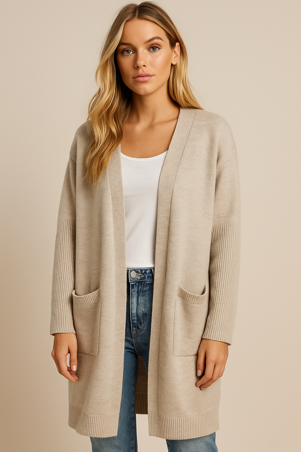 Dames Lang Vest Warm met Grote Zakken Stijlvol - Mode Vibes