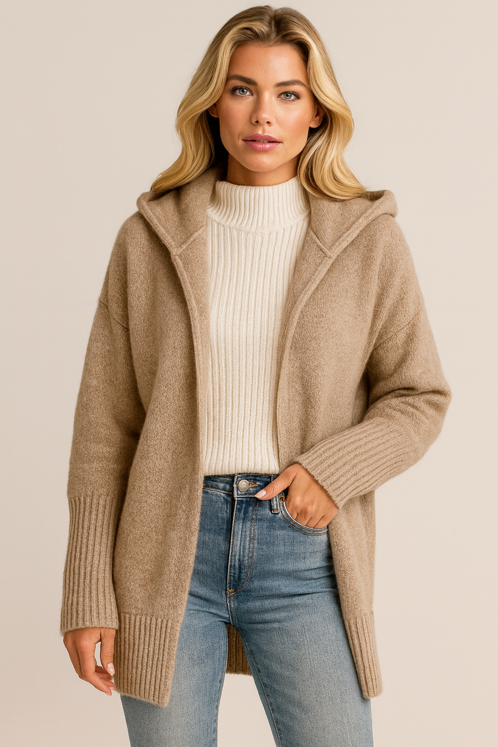 Dames Vest Gebreid met Capuchon Zacht en Warm - Mode Vibes
