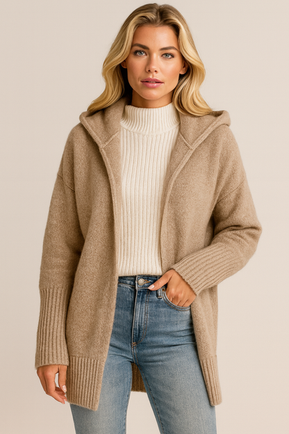 Dames Vest Gebreid met Capuchon Zacht en Warm - Mode Vibes