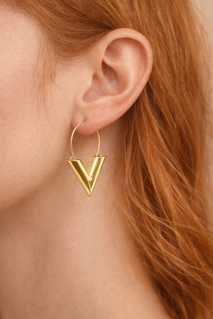 Dames Oorbellen V-Vorm Modern Zilverkleurig - Mode Vibes