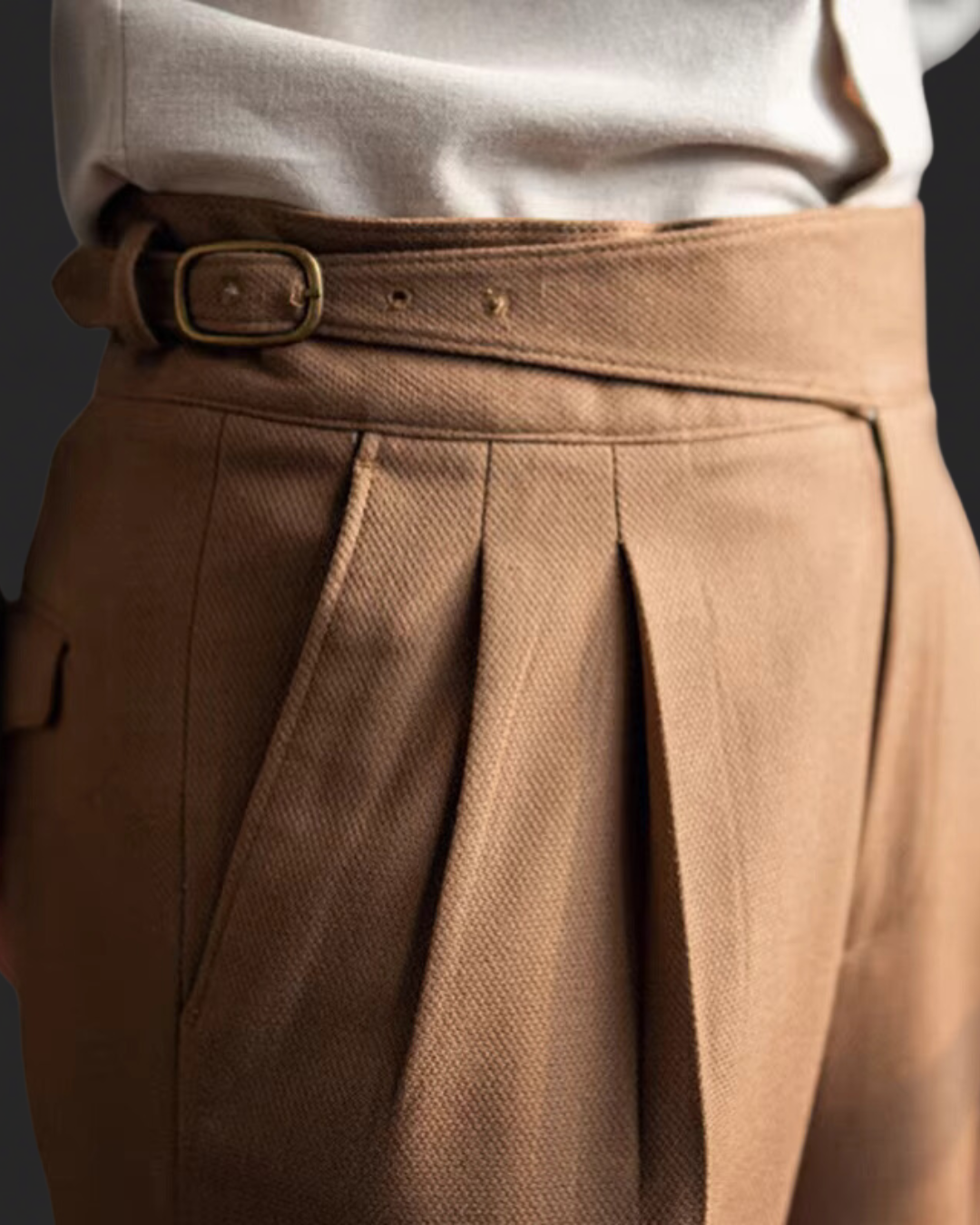 Heren Broek Vintage Plooi Stijl