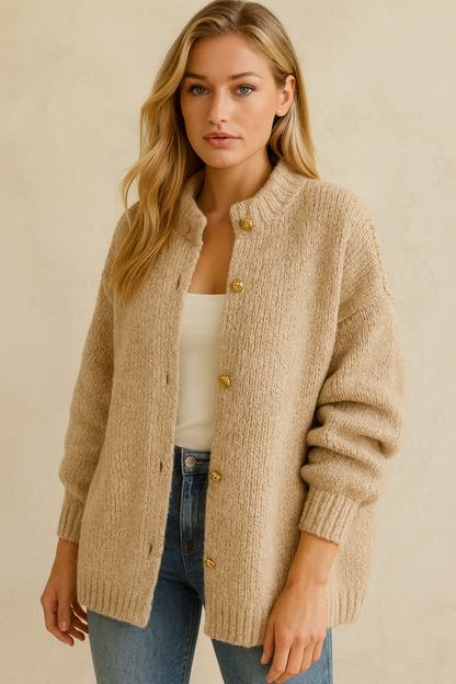 Dames Gebreide Vest Trendy Hoge Hals Modieus - Mode Vibes