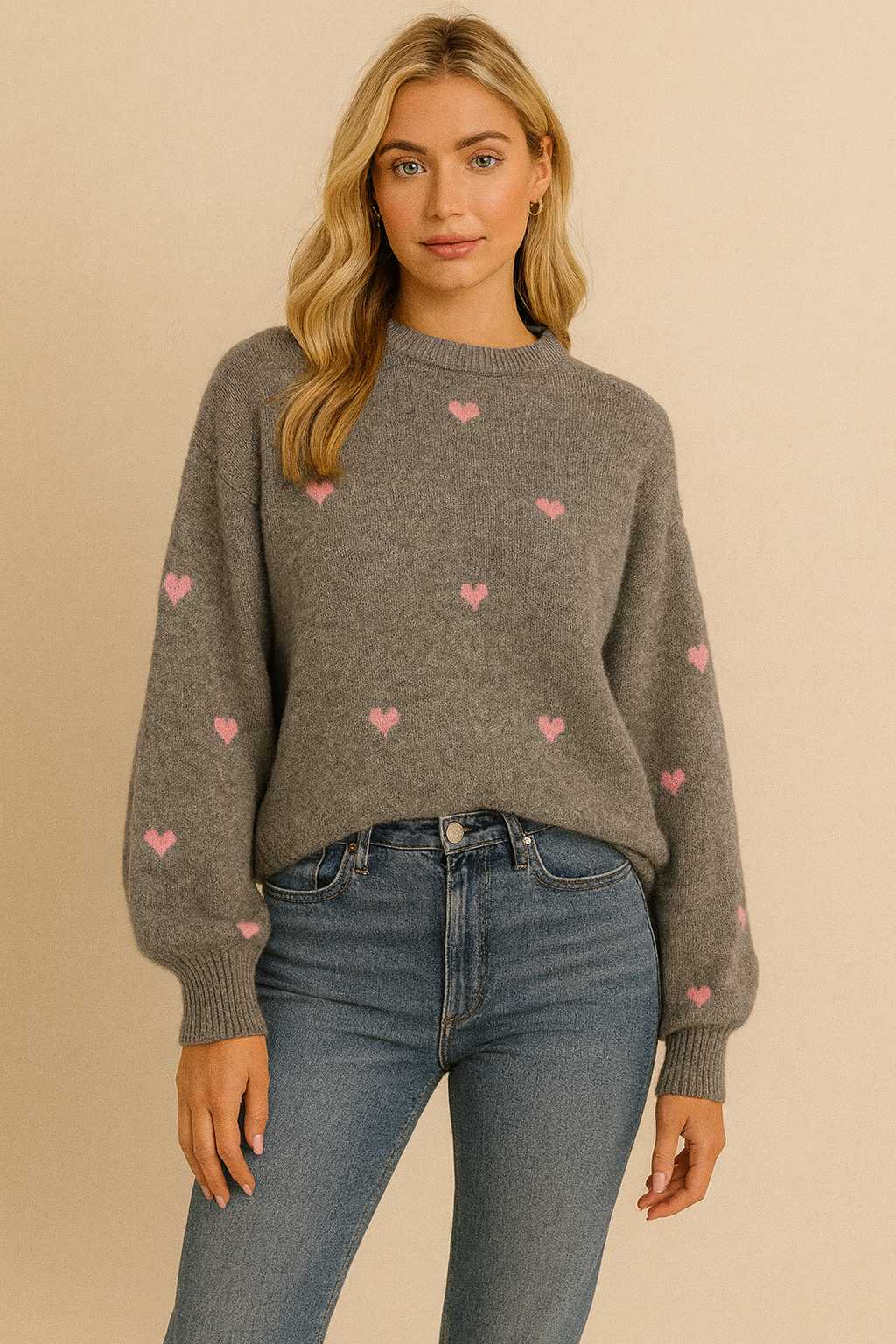 Dames Trui Hartjes Zachte Stijlvolle Sweater
