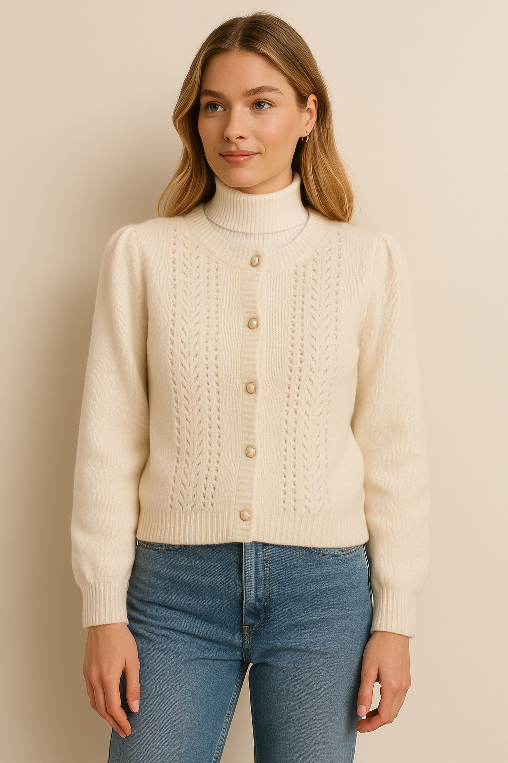 Dames Vest Fijngebreid Ronde Hals Met Knopen - Mode Vibes