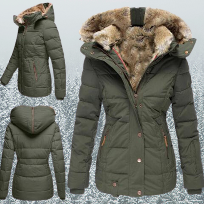 Warme Winterjas voor Vrouwen met Bontvoering
