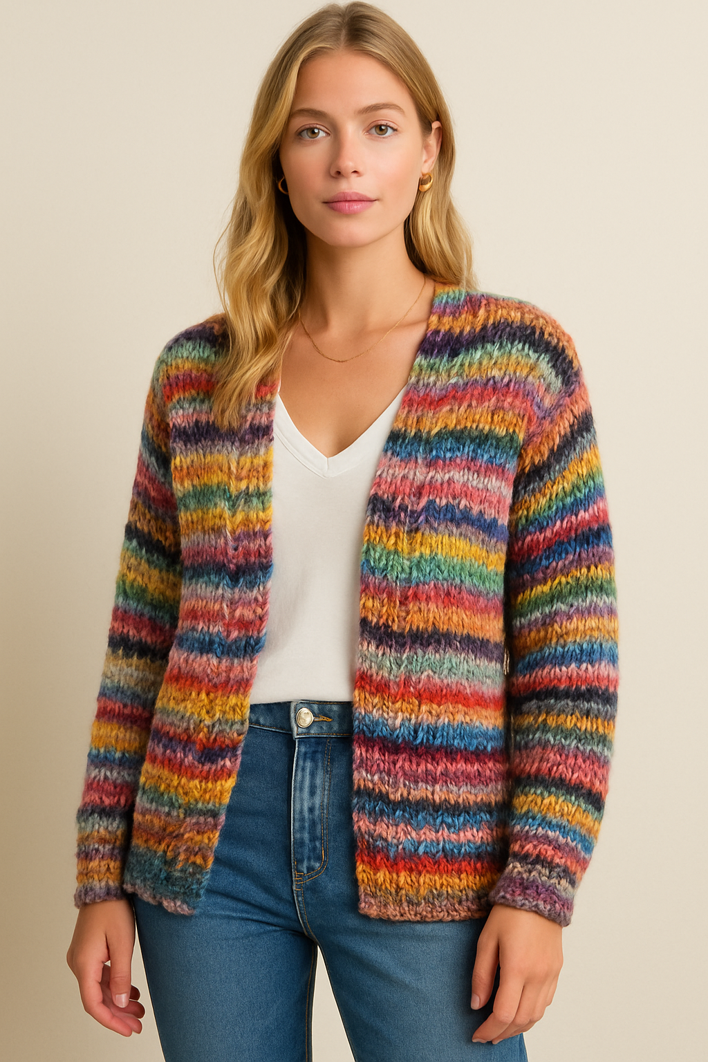 Kleurrijk Vest Dames Handgemaakt Uniek Design - Mode Vibes