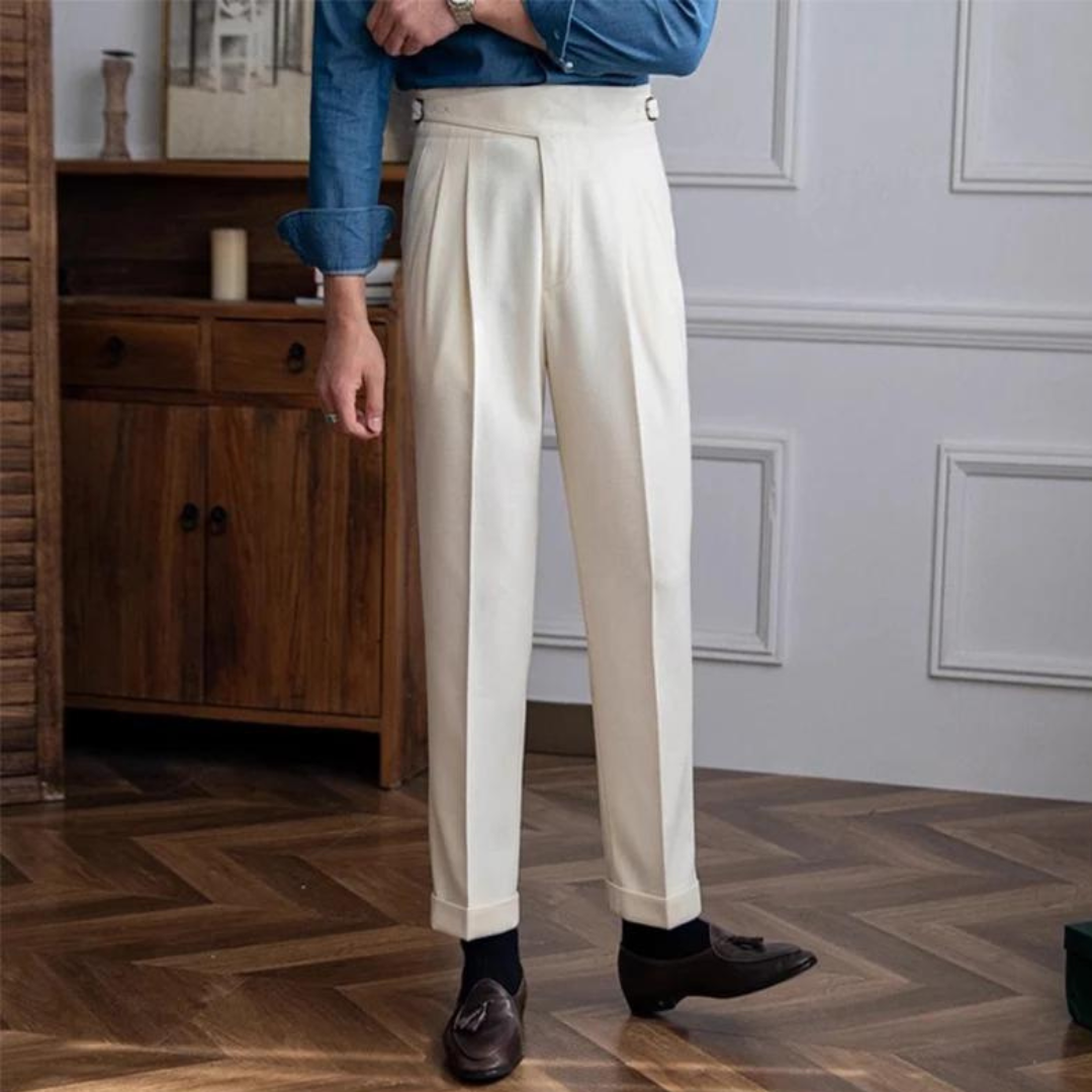 Heren Broek Vintage Plooi Stijl