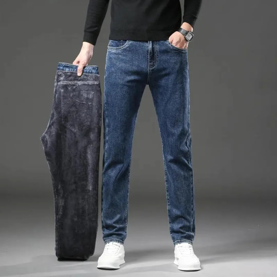 Thermische Jeans met Fleece Voering Warme Winterbroek - Mode Vibes