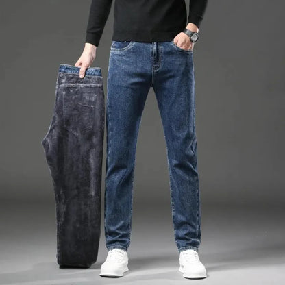 Thermische Jeans met Fleece Voering Warme Winterbroek - Mode Vibes