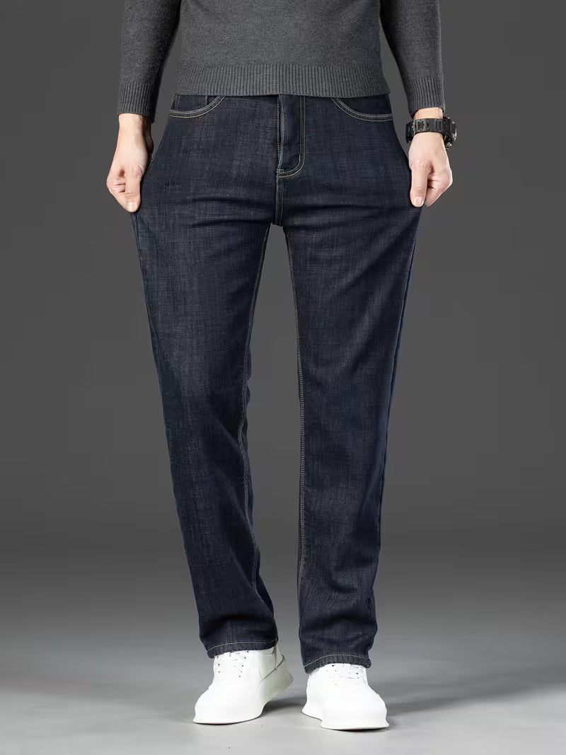 Herenbroek Rechte Pijp Fleece Voering Warm en Comfortabel - Mode Vibes