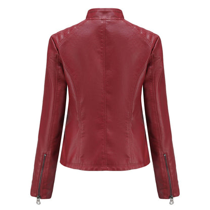 Dames Leren Jas met Tijdloze Elegante Look