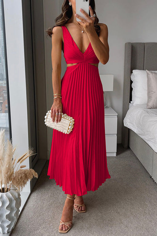 Dames Maxi-jurk Plissé Elegante Pasvorm
