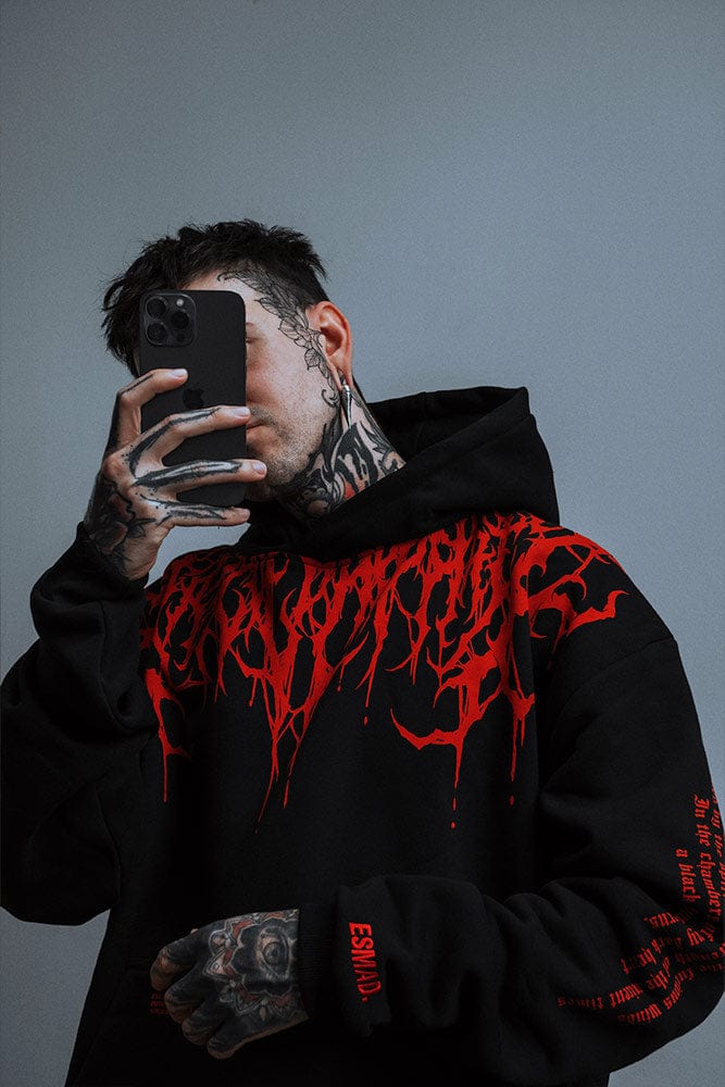 Oversized Hoodie met Damon Print – Zware Sweatshirt voor Heren
