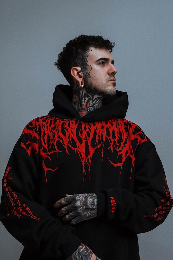 Oversized Hoodie met Damon Print – Zware Sweatshirt voor Heren