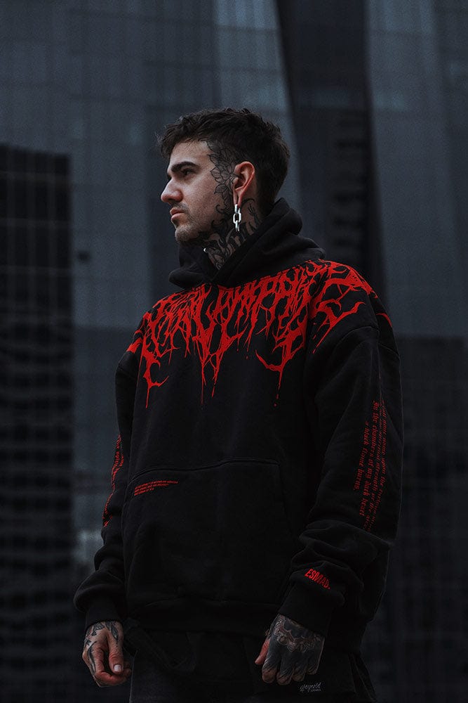 Oversized Hoodie met Damon Print – Zware Sweatshirt voor Heren