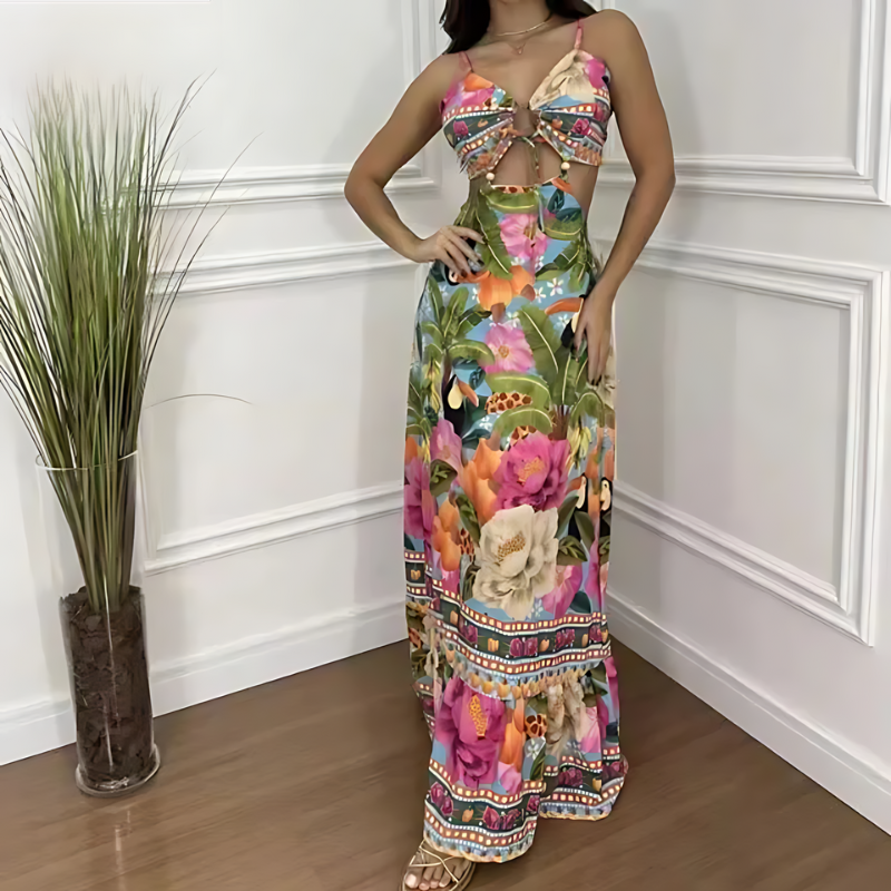 Aleida | Maxi abito tropicale