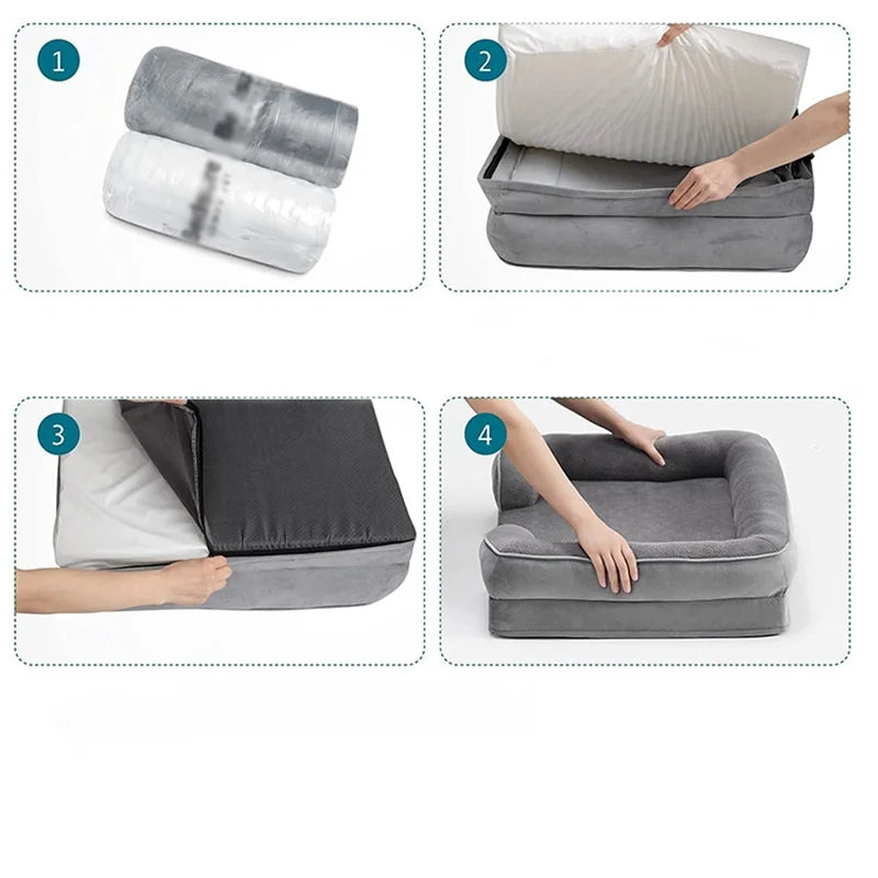 Hondenbank Orthopedisch Comfort Grijs voor Huisdieren