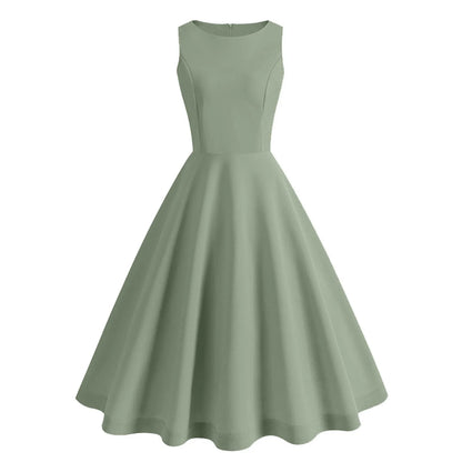 Bella Retro Roze Swing Midi-Jurk