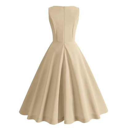 Bella Retro Roze Swing Midi-Jurk