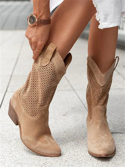 Dames Cowboylaarzen Comfortabel Met Blokhak Elicia