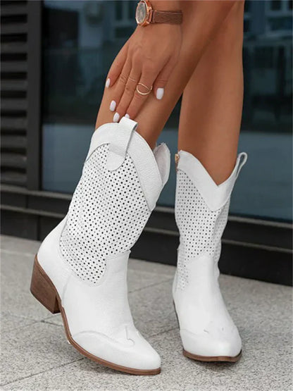 Doreva | Stivali Cowgirl Donna Eleganti con Cerniera Laterale e Comfort Quotidiano