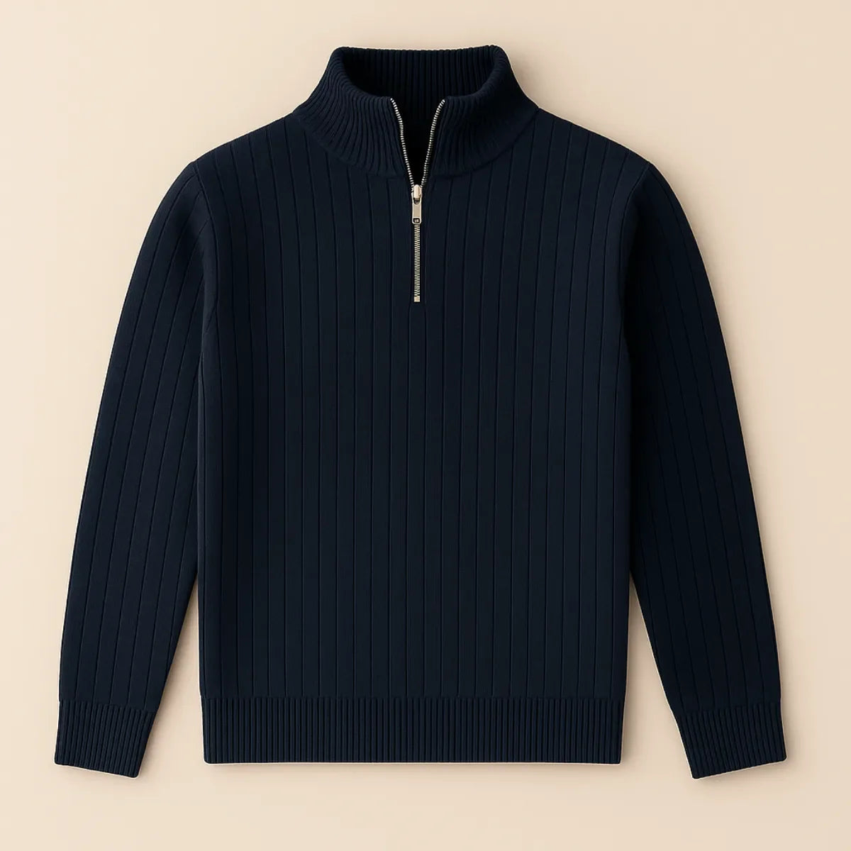 Merino Trui Warm Halve Rits Opstaande Kraag - Mode Vibes