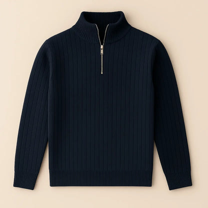 Merino Trui Warm Halve Rits Opstaande Kraag - Mode Vibes