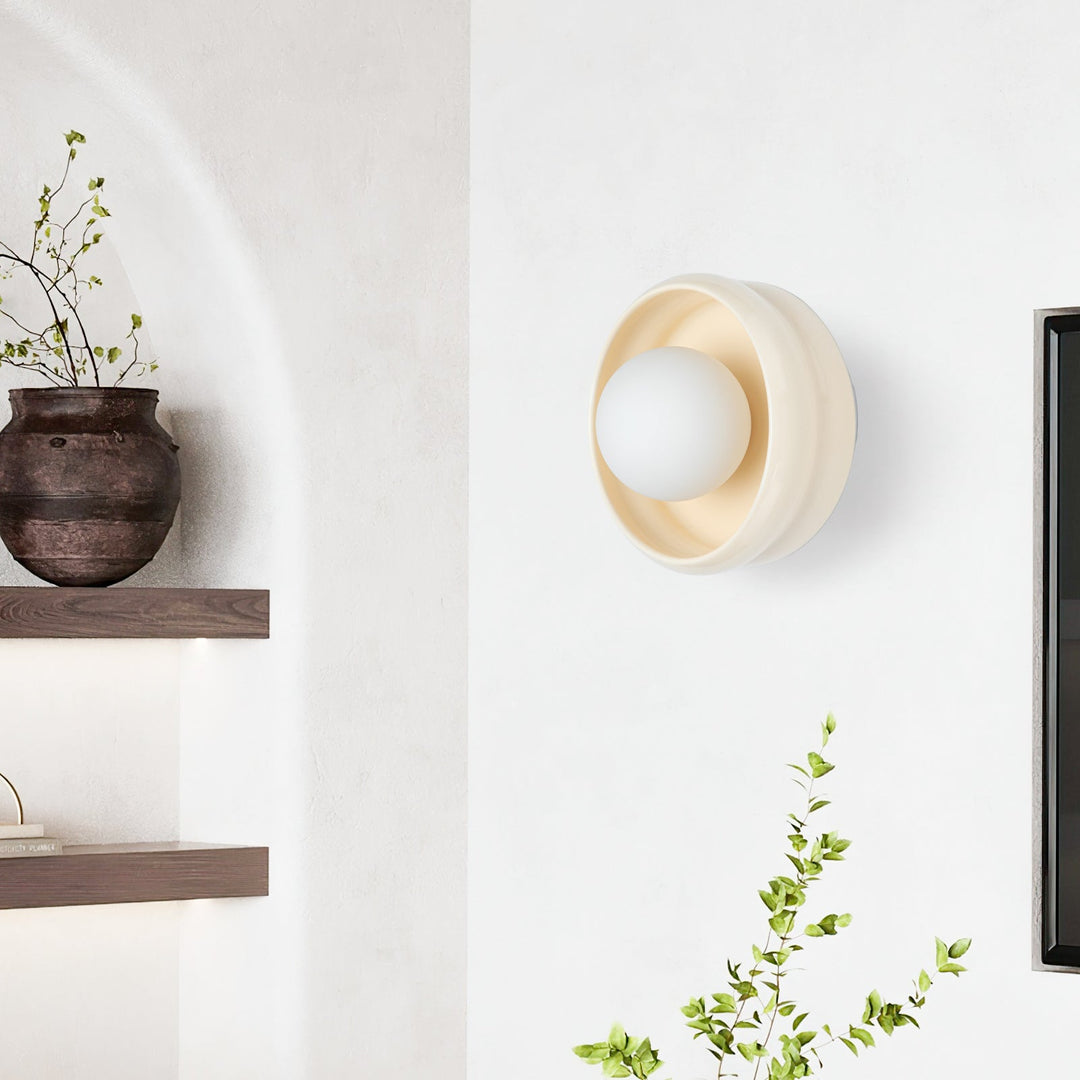 Wandlamp Ronde Keramische Schakelbare Lamp Circo