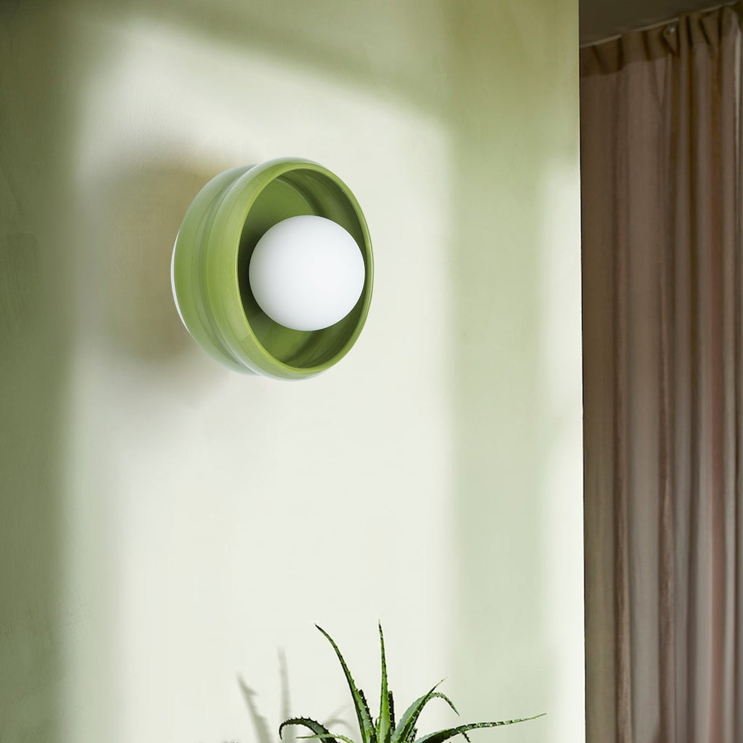 Wandlamp Ronde Keramische Schakelbare Lamp Circo