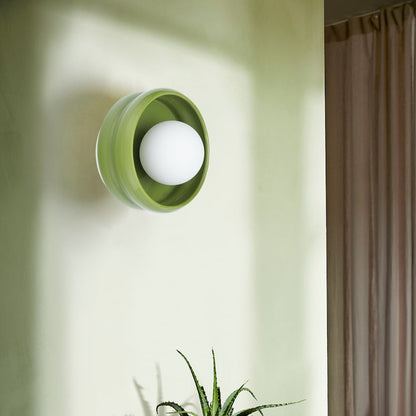 Wandlamp Ronde Keramische Schakelbare Lamp Circo