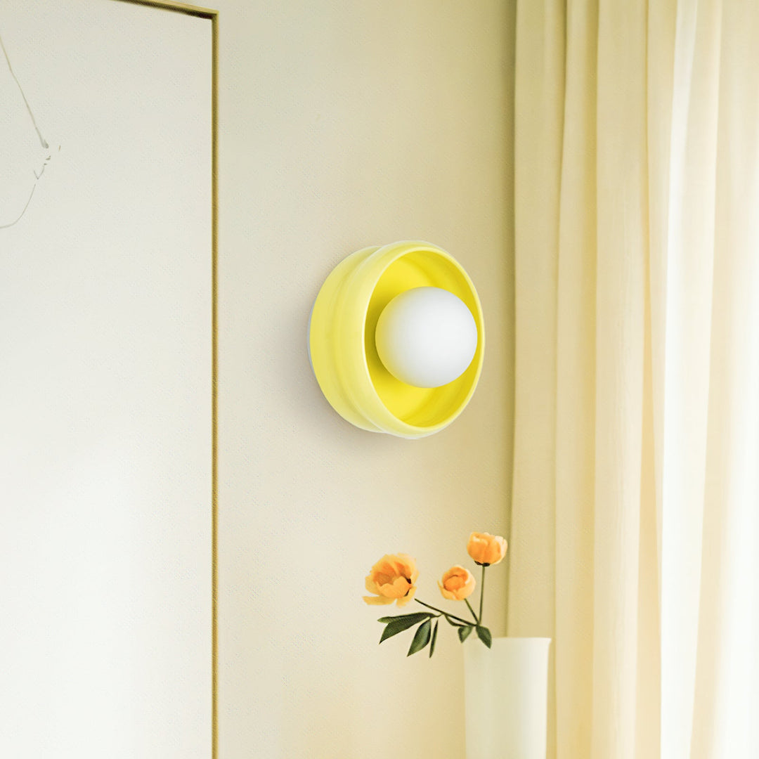 Wandlamp Ronde Keramische Schakelbare Lamp Circo