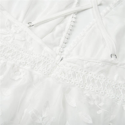 Witte Zomerjurk Romantisch Elegant voor Vrouw