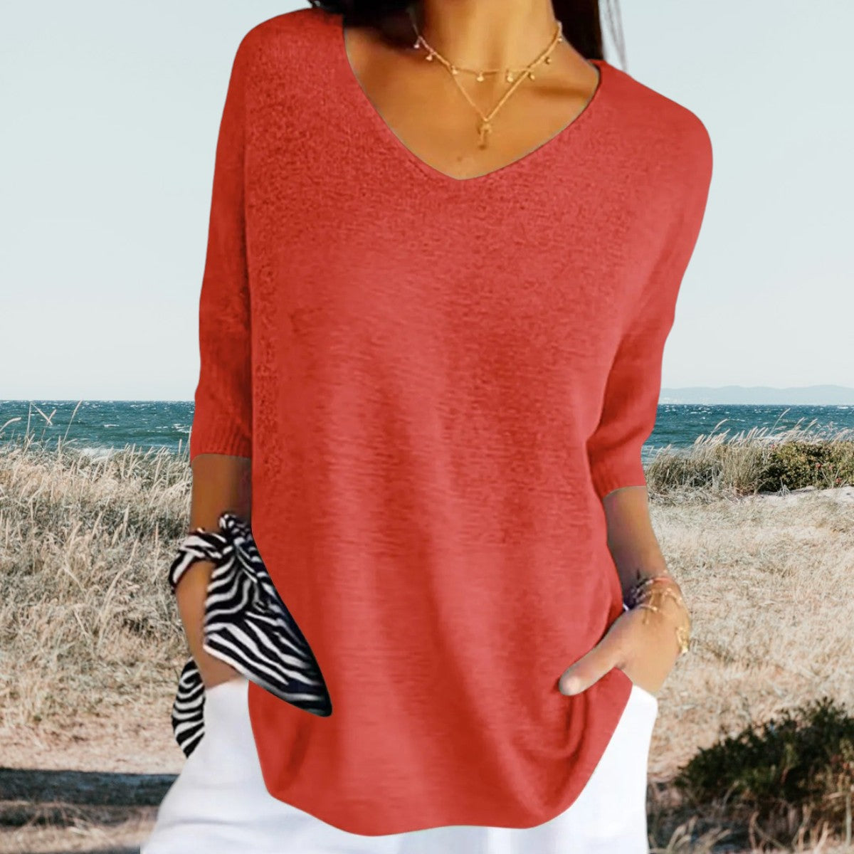 Gerda Top Estivo Donna – Leggero e Traspirante, Scollo a V-5