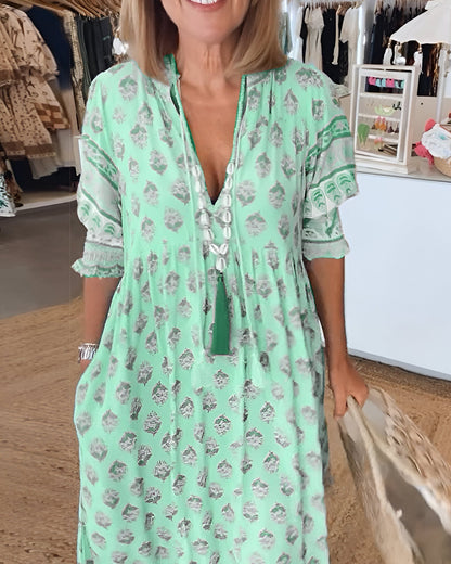 Rosalia | Maxi Boho -jurk met bloemenprint