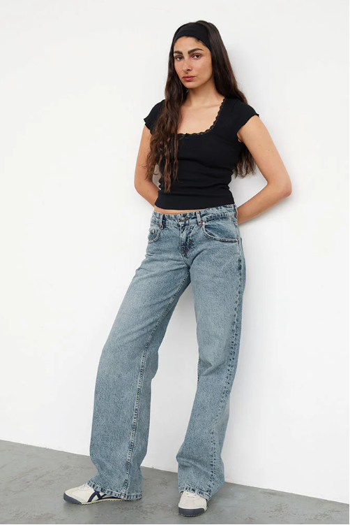 Roxy Low-Rise Jeans Comfortabel Stretch Denim Y2K Stijl