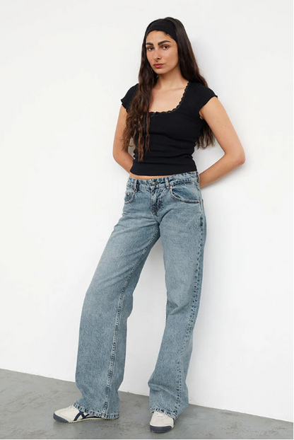 Roxy Low-Rise Jeans Comfortabel Stretch Denim Y2K Stijl