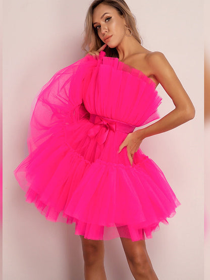 Feestelijke Jurk Tulle Uniek Design Voor Vrouw