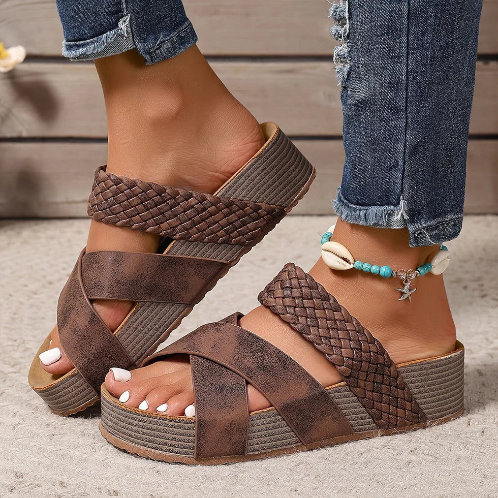 Dames Sandalen Gevlochten Stijl