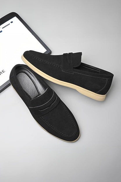 Elegante Beige Loafer Schoenen Comfortabel Leer