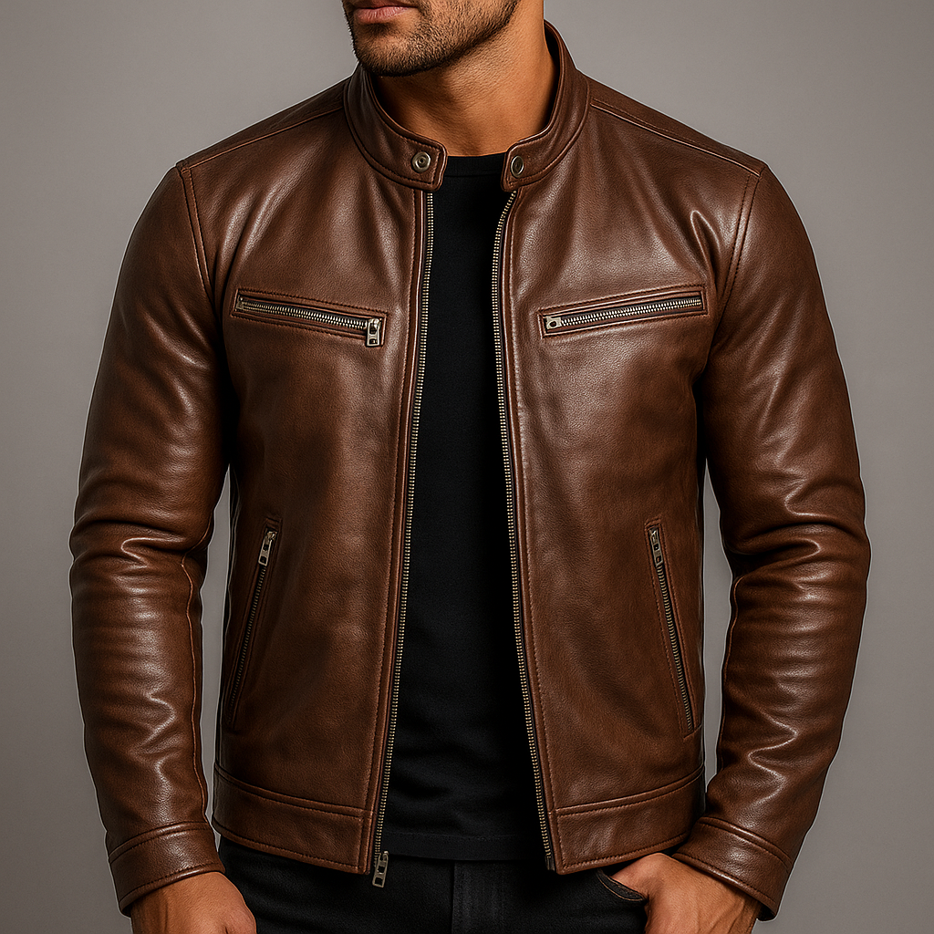 Ryder | Vintage Leren Jas Heren met Gestructureerde Pasvorm 5