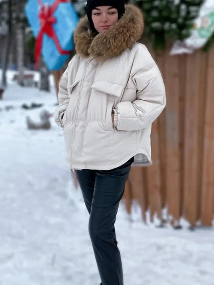Naspeciaal Raccoon nepbontjas warm vrouwenjas