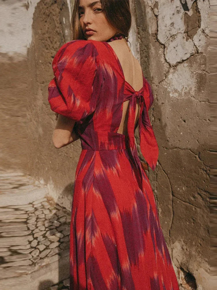EclatLuxe Tie Dyed Midi Dress