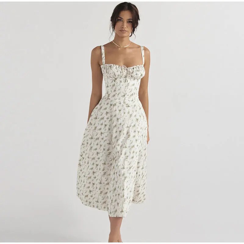 Midi-jurk met Vetersluiting en Korset Stijlvol Design
