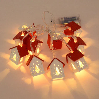 Kersthuisjes Houten LED Verlichting Decoratie