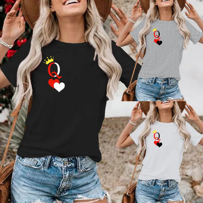 ZoraModa Dubbele Hartprint Vrouwenshirt